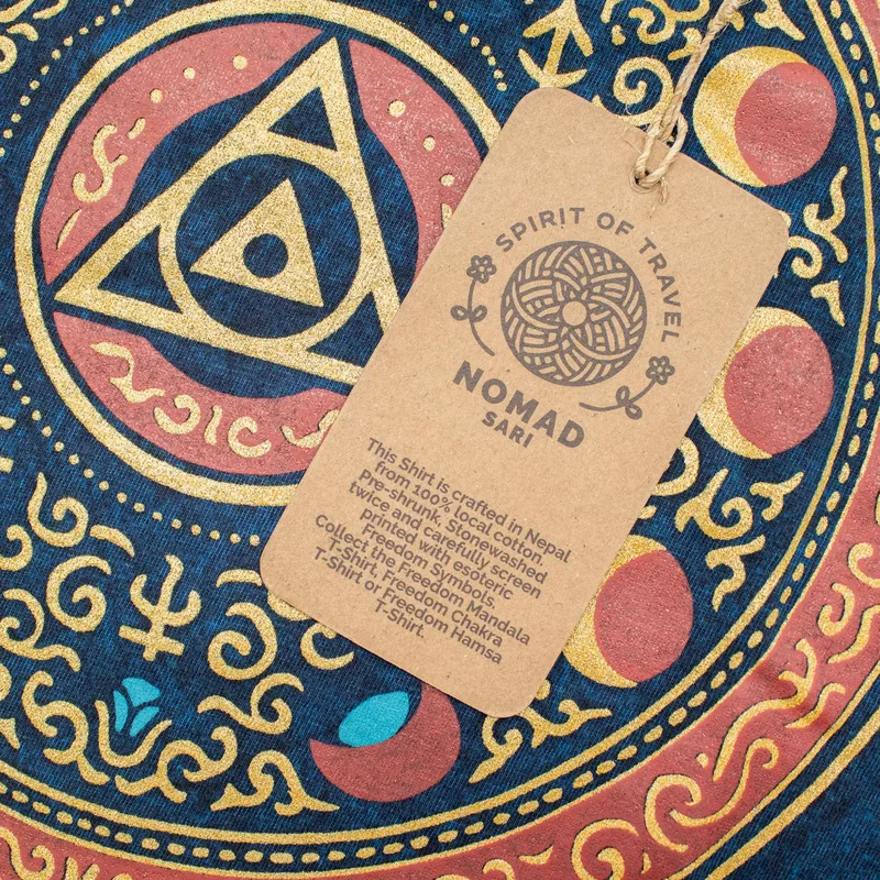 Nomad Sari Stonewashed Cotton T-Shirt Stay Selvatico Moon Child Blu XL — foto 4