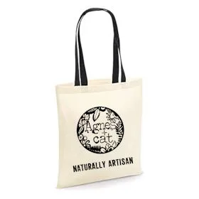 Borsa in cotone Agnes e Cat – 180g/m² – 35x30 cm – Realizzata a Mano con Materiali Naturali — foto 4