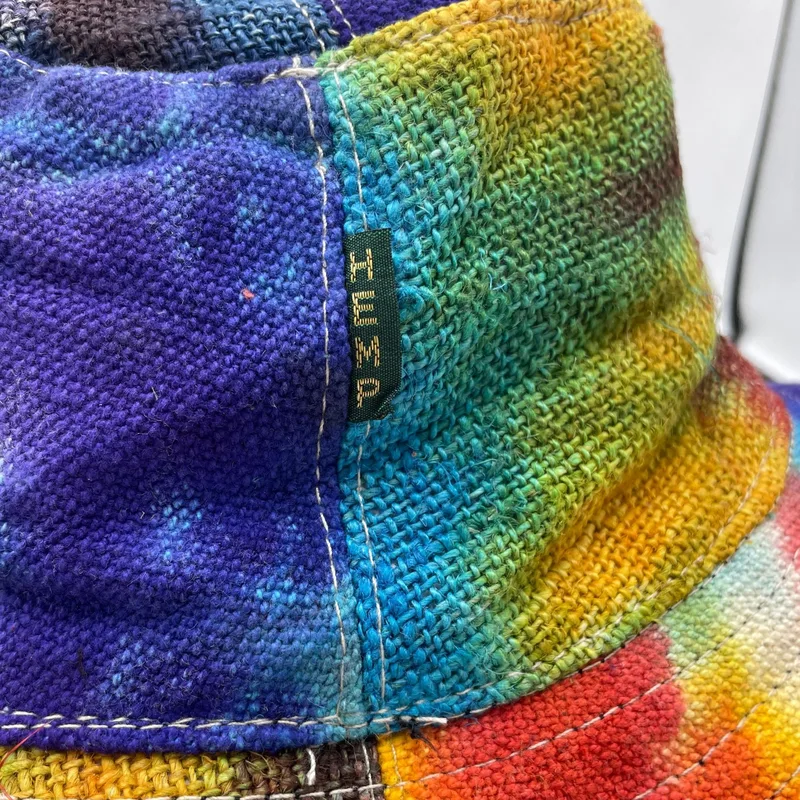 Patched and Wired Hemp & Cotton Boho Festival Hat Tiedye — foto 1