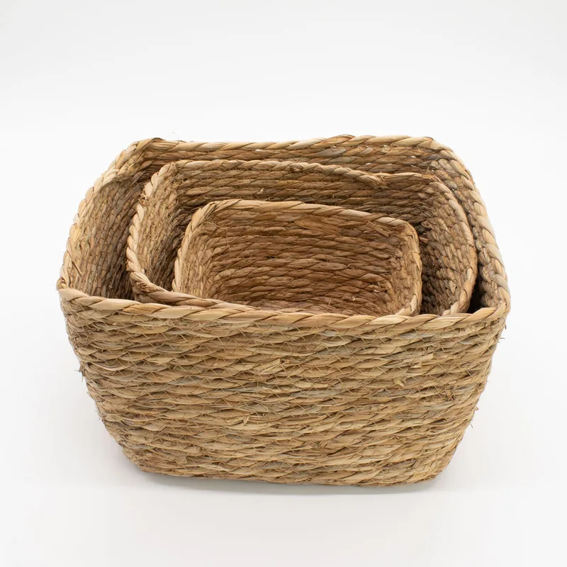 Seagrass Square Baskets Naturale Set of 3 — foto 1