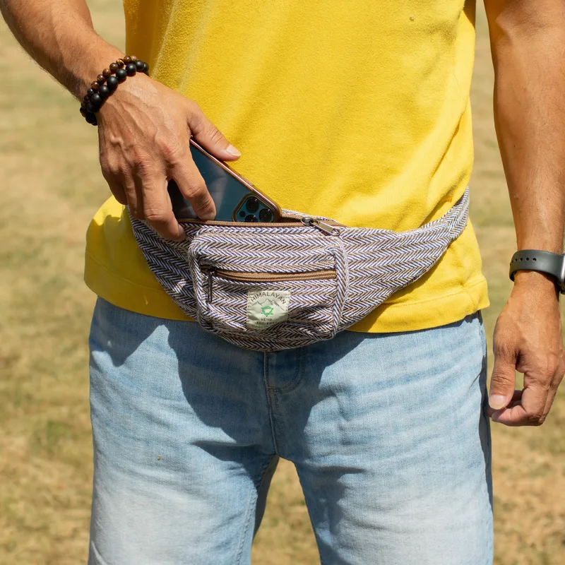 Cotton Hemp Style Belt Bag Blu — foto 3