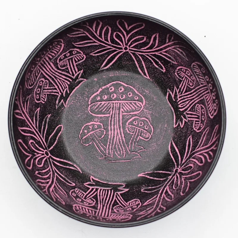 Aluminum Singing Bowl Magic Mushroom Pink — foto 1