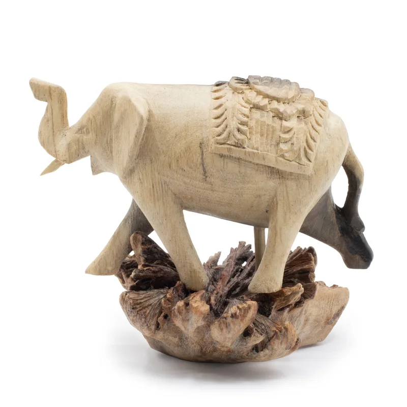 Fatto a mano Parasite Legno Art Carving Elephant Walking — foto 2