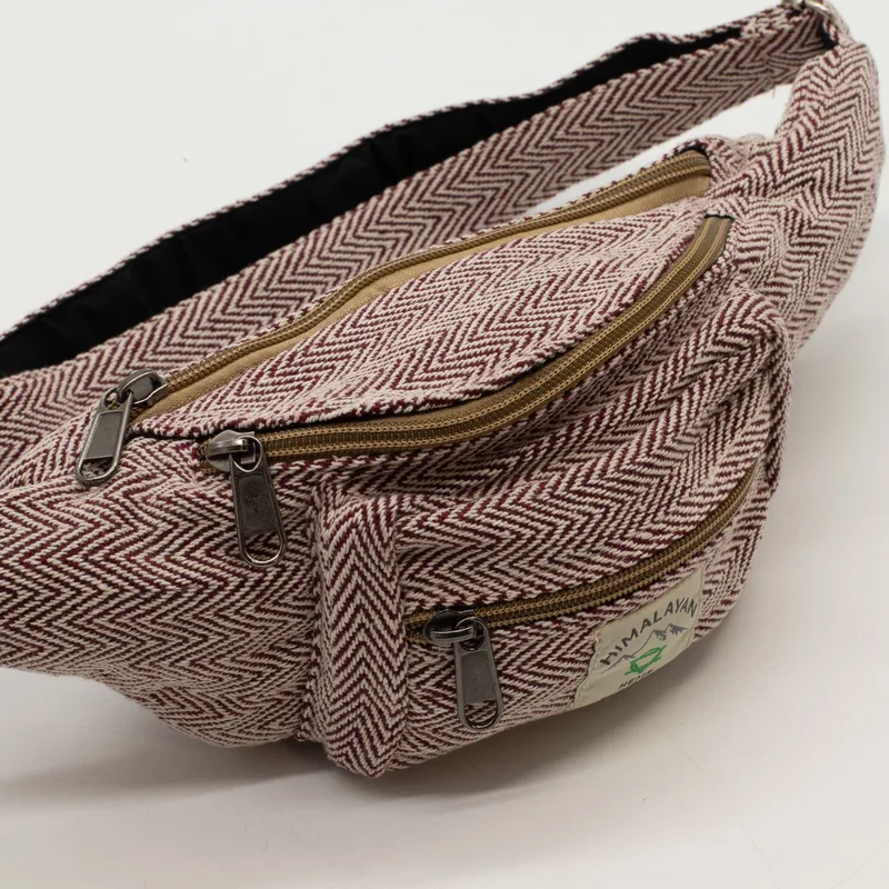 Cotton Hemp Style Belt Bag Wine — foto 4
