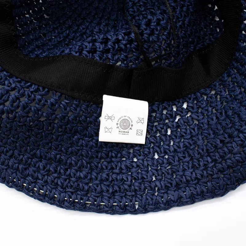 Nomad Sari Floppy Straw Sun Hat - Navy Blu — foto 5