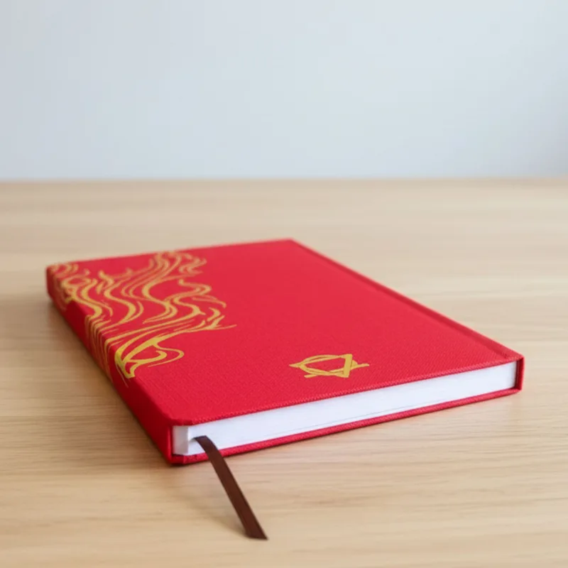 Red Wellness Journal - 120 pages - Golden Mandala and Lotus — foto 1