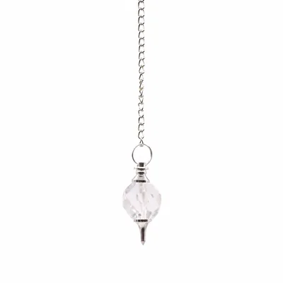Faceted Gemstone Pendulum Rock Quartz — foto 2