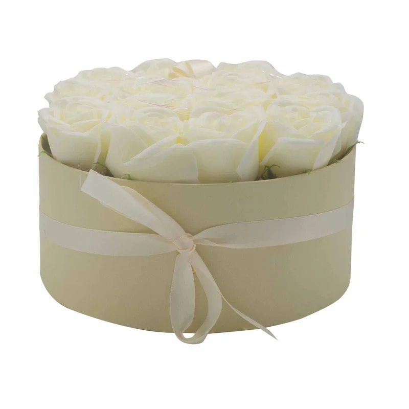 Sapone Fiore Gift Bouquet 14 Crema Roses Round — foto 3