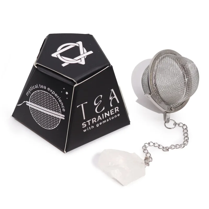 Raw Crystal Gemstone Tè Strainer - Rock Quartz