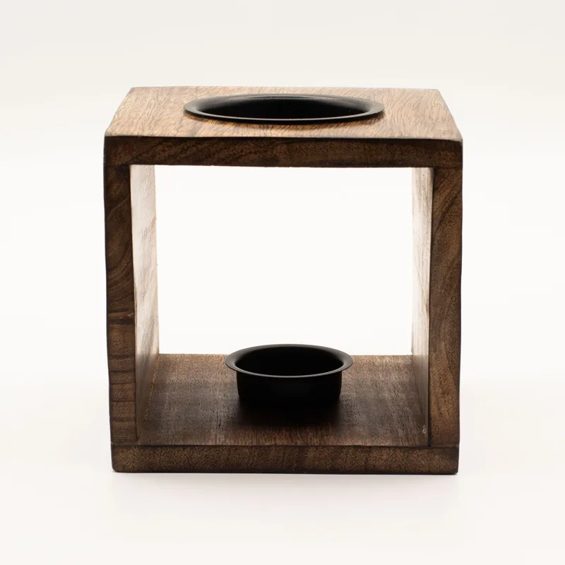 Large Square Mango Legno Olio Burner- Pentagon — foto 1