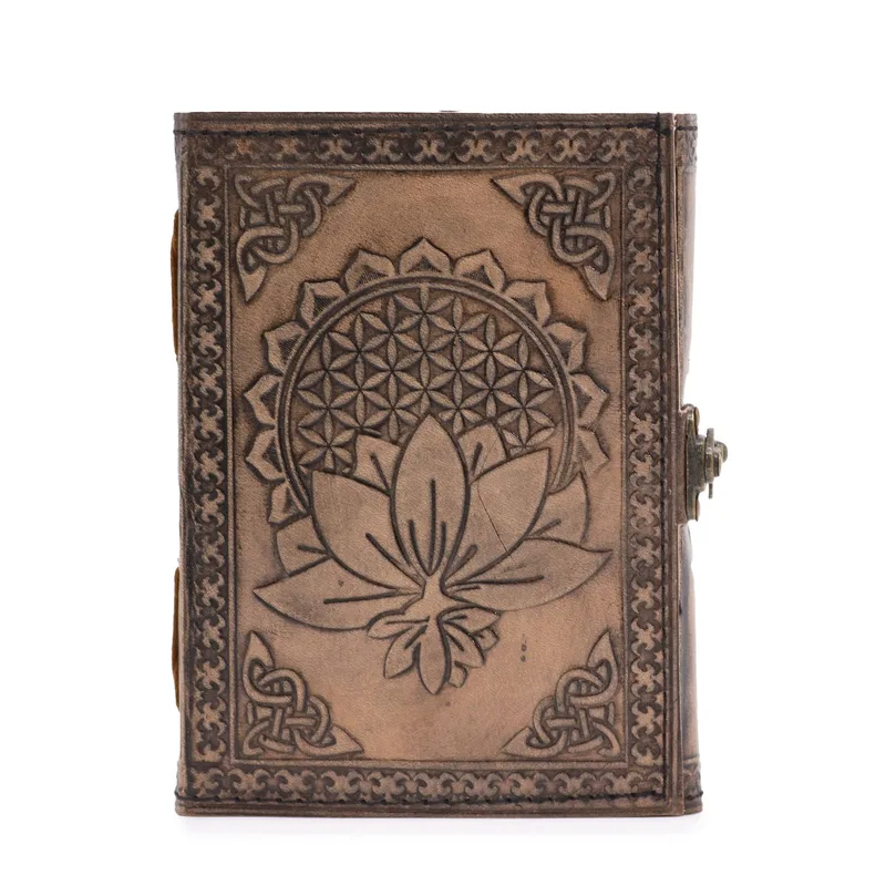 Lotus Mandala Esoteric Notebook Antique Grey 200 pages Stich Edge 17.5x12.5x3cm — foto 2