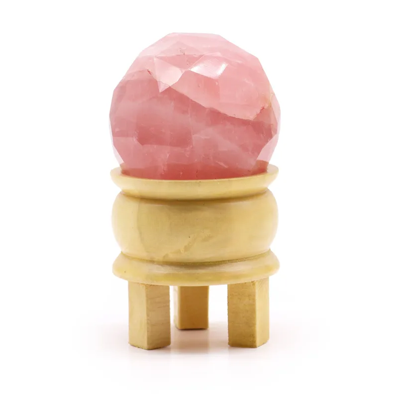 Gemstone Faceted Healing Ball & Stand Rosa Quartz — foto 1