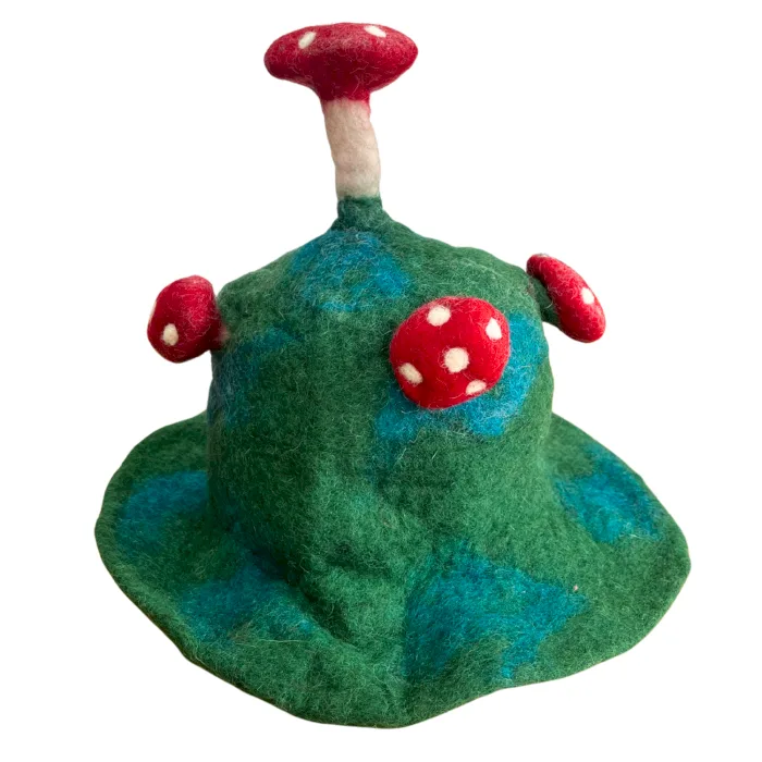 Felted Mushroom Hat Moss Mountain Verde