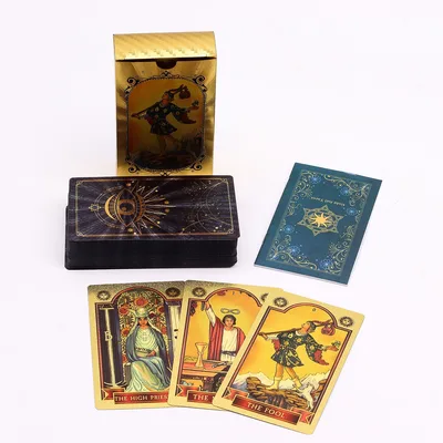 Blu & Oro Foil Tarot Card Set All Seeing Eye with booklet