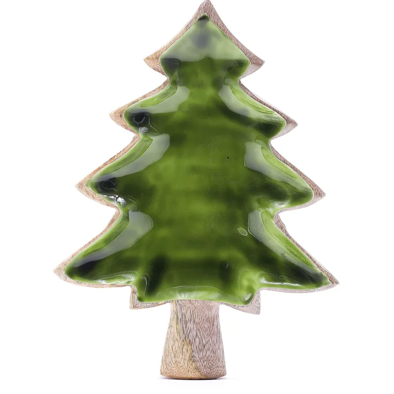 Lost in the Forrest Enamel Albero Wooden Bowl 25x19cm