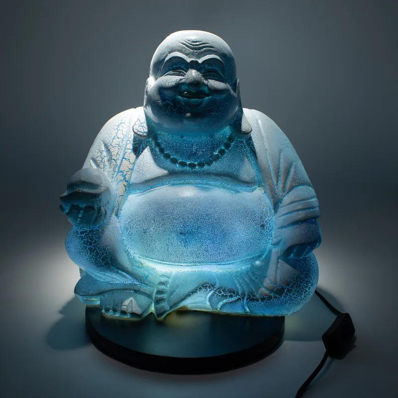 Laughing Buddha Lamp Sky Blu - Round Stand — foto 3