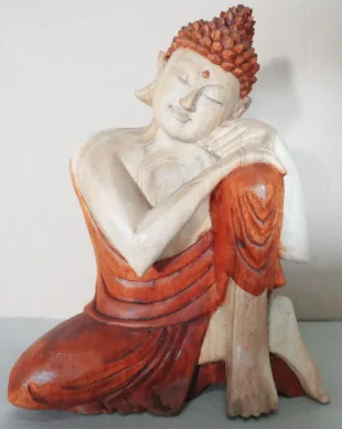 Hand Carved Buddha Statue 25cm Thinking — foto 1