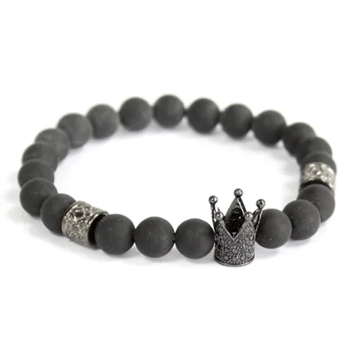 Crystal Crown / Nero Agate - Gemstone Bracelet