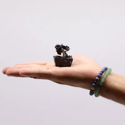 Mini Gemstone Trees On Orgonite Base - Nero Agate (15 stones) — foto 3