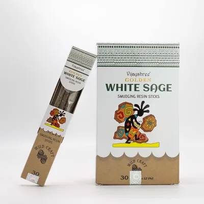 30g Golden Bianco Sage Smudging Resin Sticks (6s) — foto 2