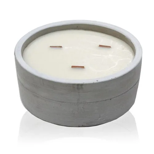 Large Concrete Soy Candela Patchouli & Dark Ambra