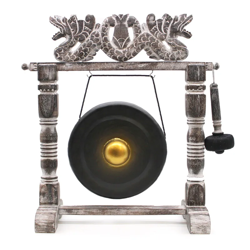 Small Healing Gong in Stand 25cm Nero