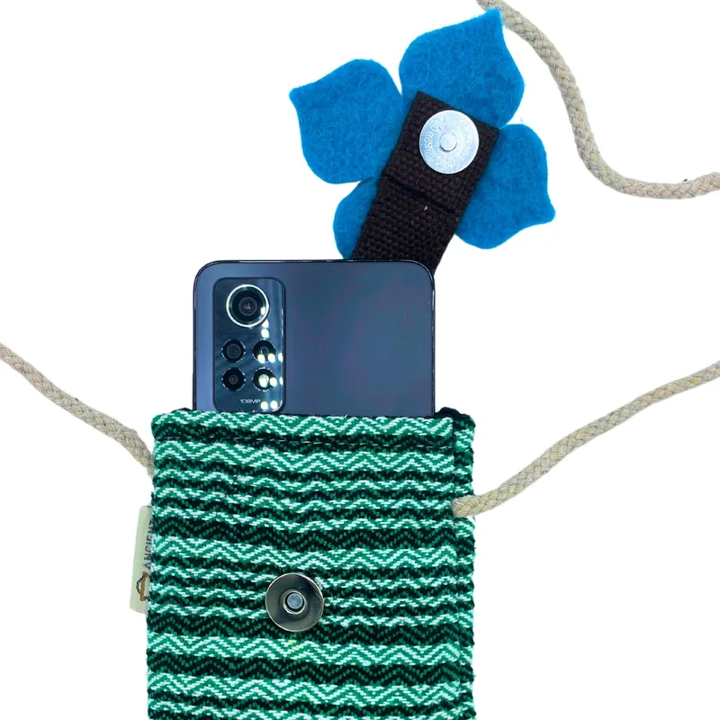 Phone Porta Bag Stripes Verde Fiore decor — foto 2