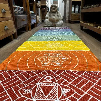 100% Cotton Yoga Rug - 60x200cm - 7 Chakras — foto 5