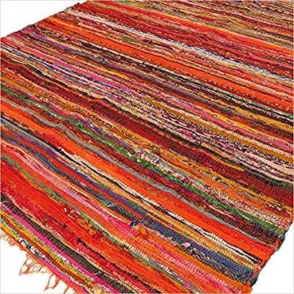 152 x 90cm Luxury Rag Rug Arancia