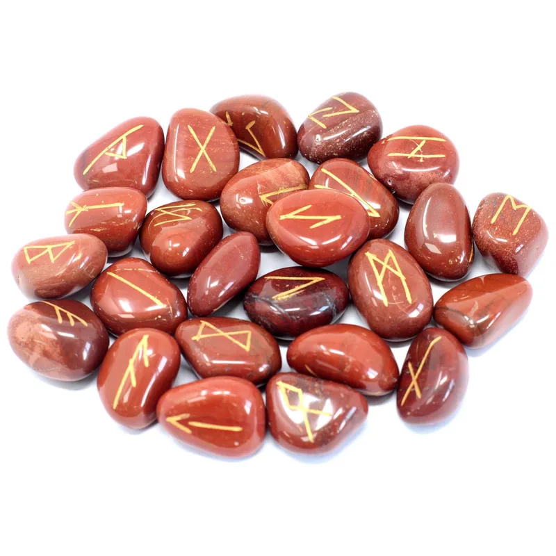 Runes Stone Set in Pouch Red Jasper — foto 1