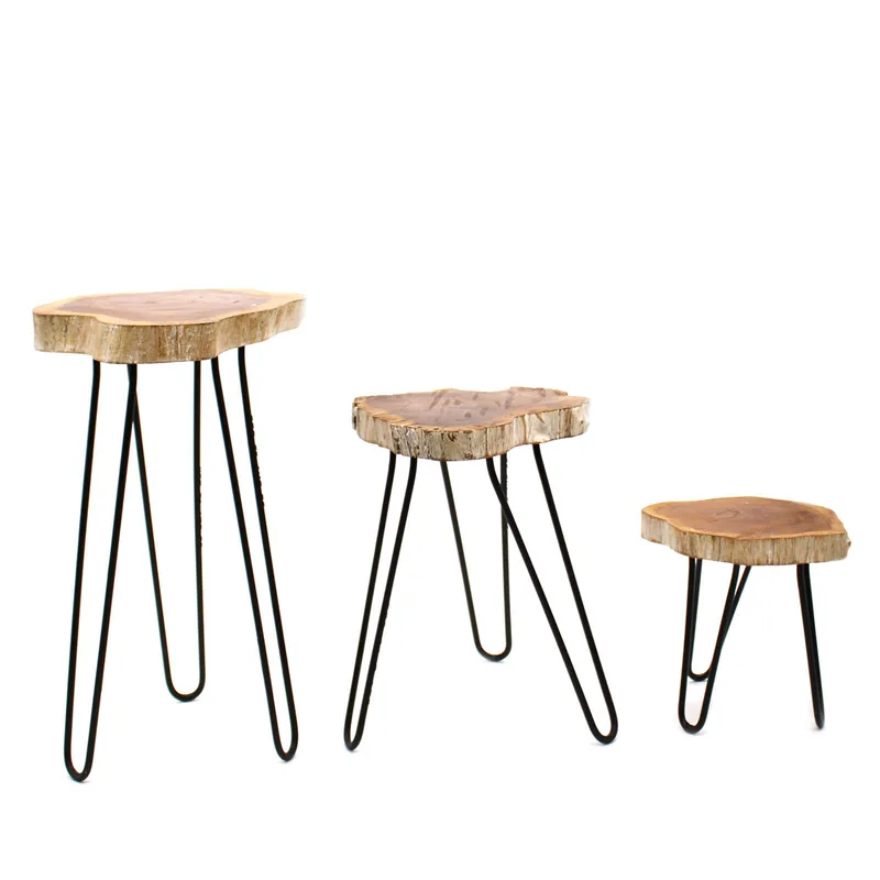 Set of 3 Gamell Legno Plant Stands Whitewash — foto 2