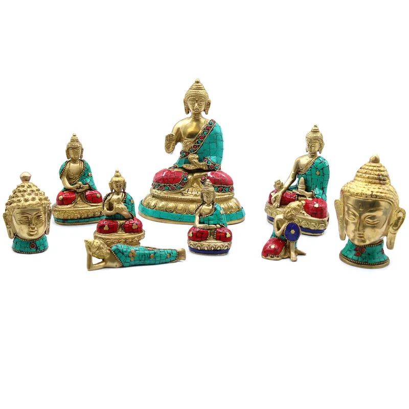 Brass Buddha Figure Hands Down 11.5 cm — foto 1