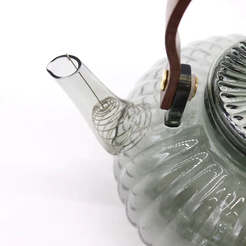 Glass Infuser Teapot Charcoal Ribbed Pearl 950ml — foto 1