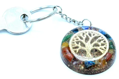 Orgonite Power Keyring Gemstones Chakra Albero of Life