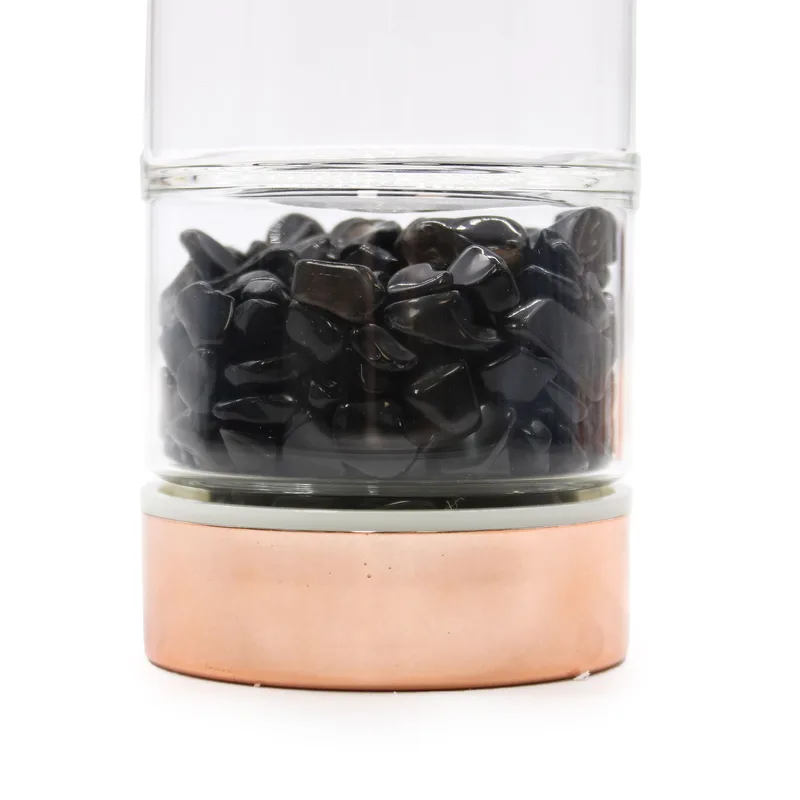 Crystal Glass Tè Infuser Bottle Rosa Oro Onyx — foto 2