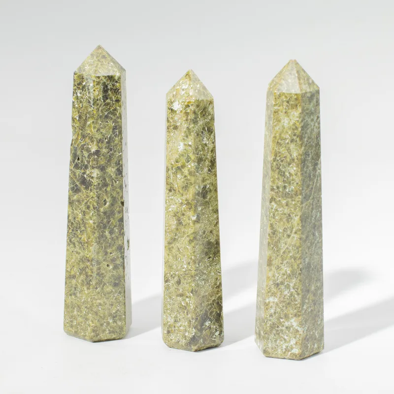 Gemstone Six Face Obelisk Point approx 11cm Epidote — foto 2