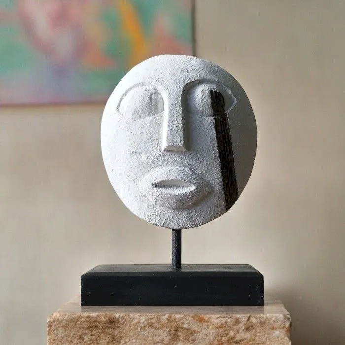 Timor Tribal Decorative Mask Bianco 27x20cm — foto 3