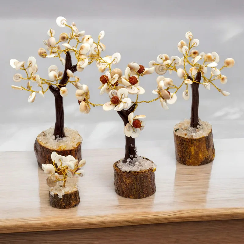 Gomati Chakra Circle Stone Trees Set of 4 — foto 1