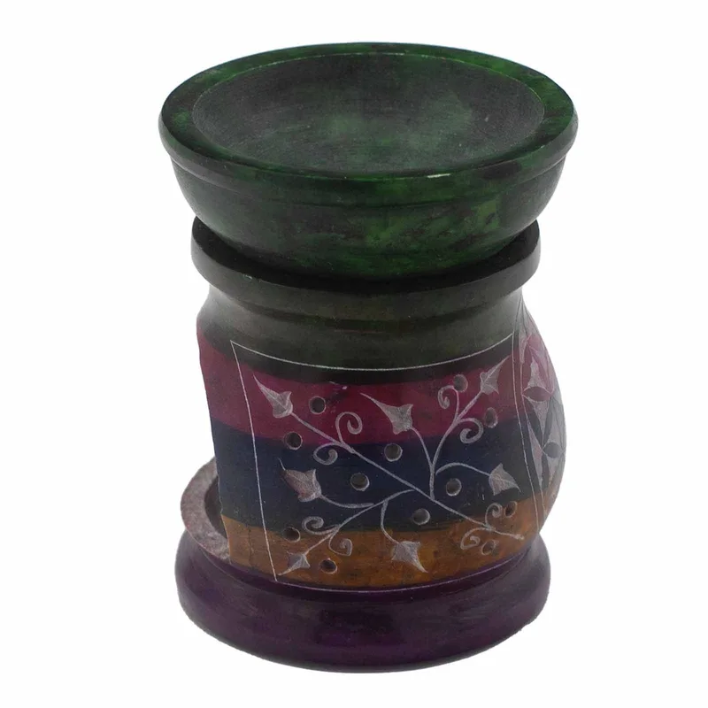 Soapstone Olio Bruciatore 10cm Fiore of Life Five Colours — foto 1