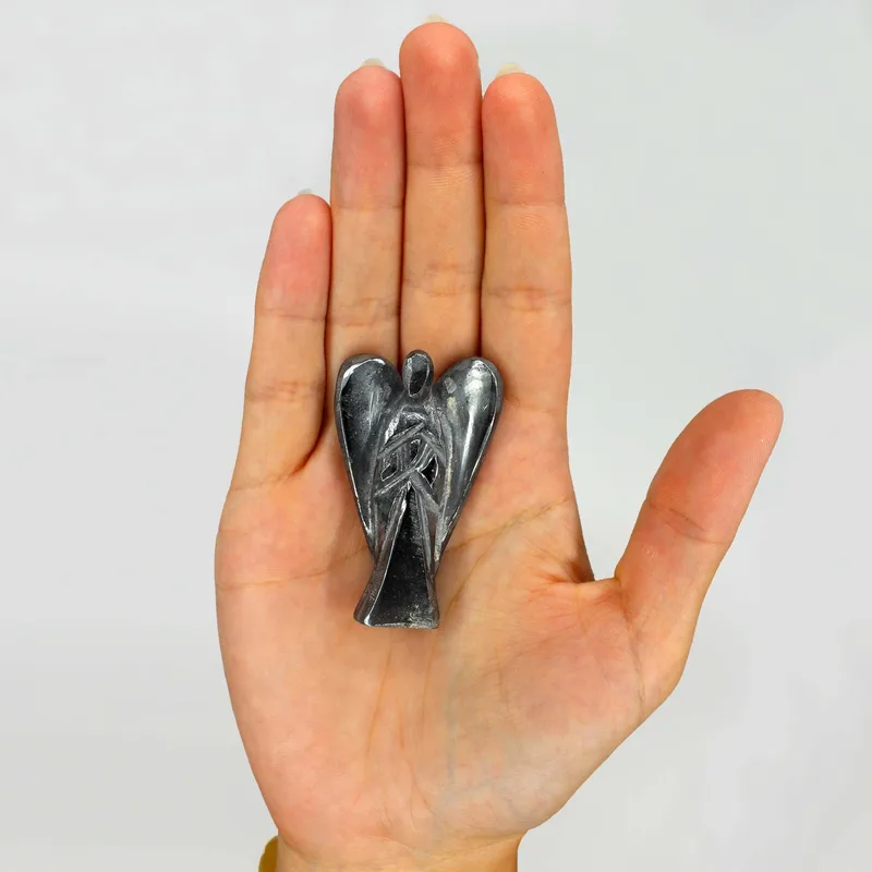 Hand Carved Gemstone Angel - Hematite — foto 1