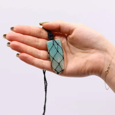 Laced Gemstone Flat Point Pendant - Amazonite — foto 2