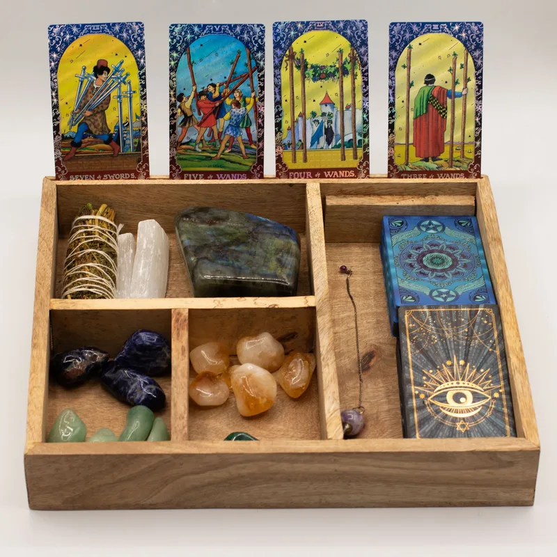Four Section Tarot Scatola with Card Porta — foto 3