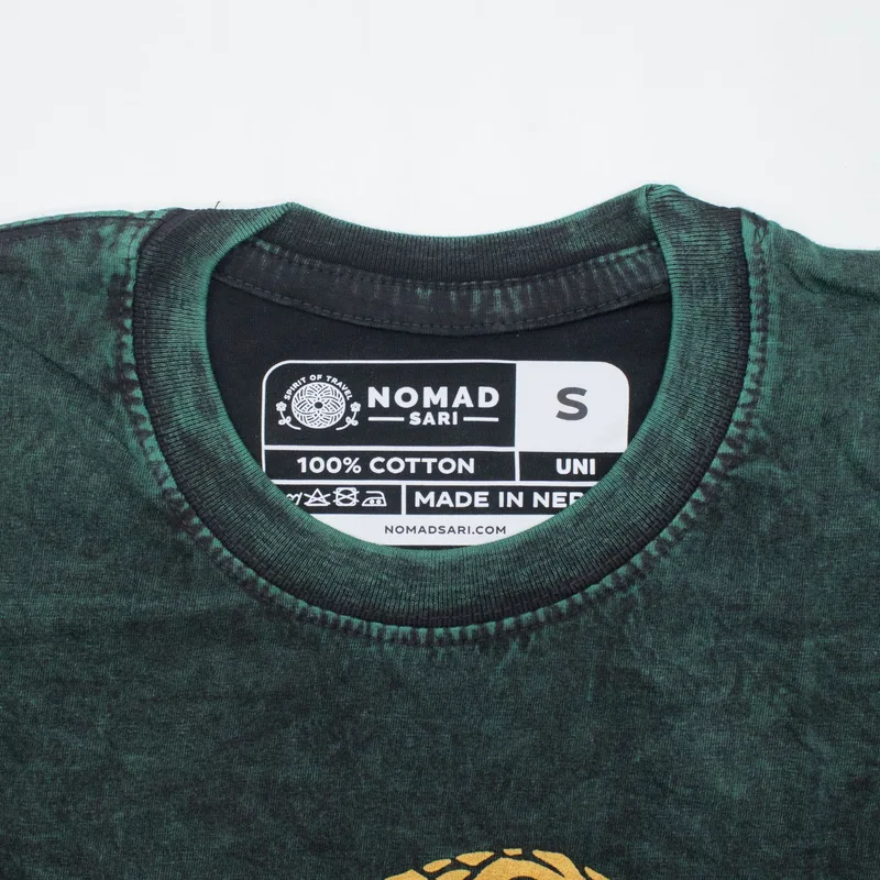 Nomad Sari Stonewashed Cotton T-Shirt Albero of Life Verde Small — foto 5