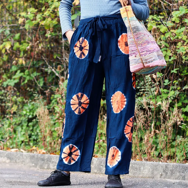 Japanese Style Lounge Pants Blu & Arancia L — foto 3