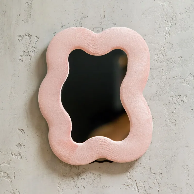 Soft Squiggly Mirror – Square Pebble – Rosa Blush — foto 4