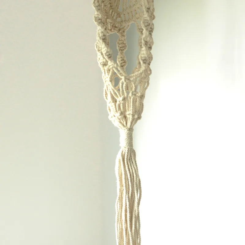 Macrame Pot Porta Long With Ratten Hoop — foto 2