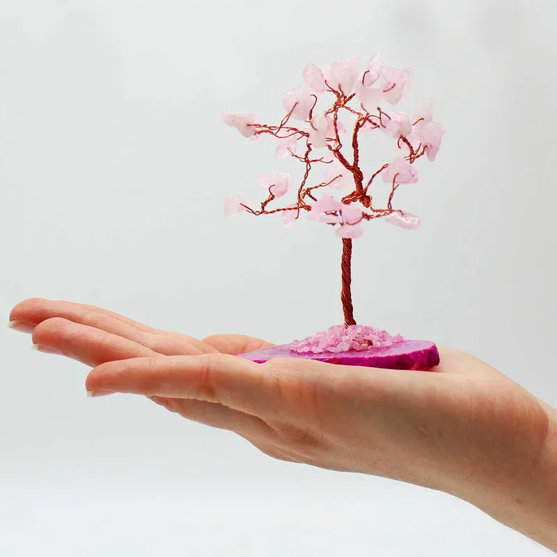 Gemstone Albero - Rosa Quartz on Pink Agate Base (35 stones) — foto 1