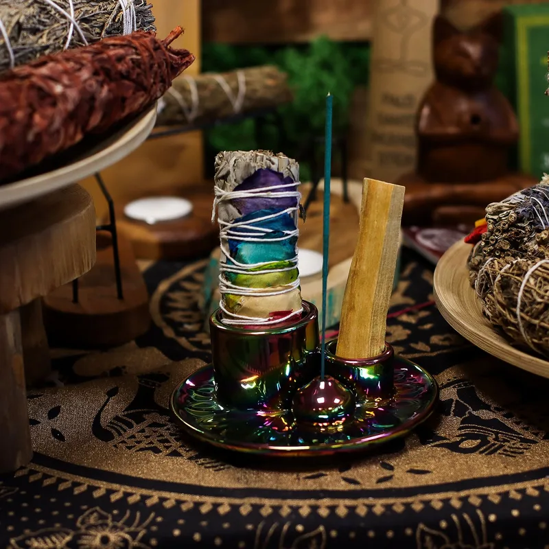 Palo Santo Stick & Smudge Porta Mandala Metalic Rainbow — foto 5