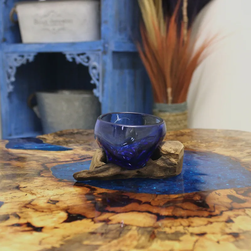 Molton Glass Mini Blu Bowl on Legno — foto 5