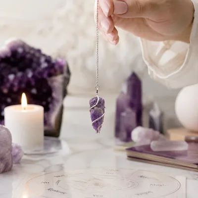 Raw Gemstone Pendulum - Amethyst — foto 1